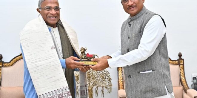 मुख्यमंत्री विष्णुदेव साय से राज्यसभा के उप सभापति हरिवंश ने की सौजन्य मुलाकात….