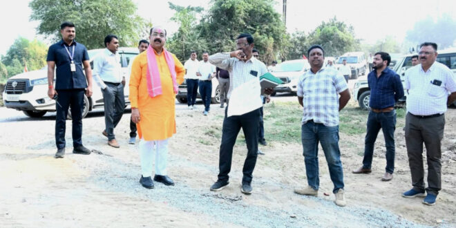 उप मुख्यमंत्री अरुण साव ने निर्माणाधीन पुल के कार्य का किया औचक निरीक्षण….
