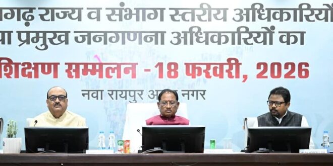 जनगणना-2027 राष्ट्र निर्माण की आधारशिला : मुख्यमंत्री विष्णु देव साय….