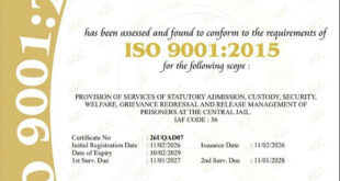 छत्तीसगढ़ की 4 सेंट्रल जेलों को मिला आईएसओ गुणवत्ता प्रमाणन, राज्य में जेलों की व्यवस्था व गुणवत्ता सुधार का परिणाम…..