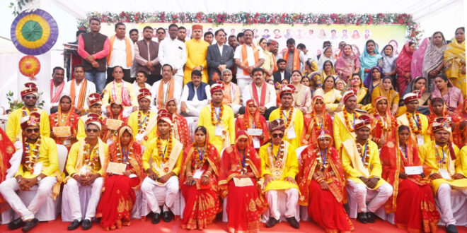 मुख्यमंत्री कन्या विवाह में उपमुख्यमंत्री विजय शर्मा ने घराती बन बारात परघाकर किया सभी का स्वागत….