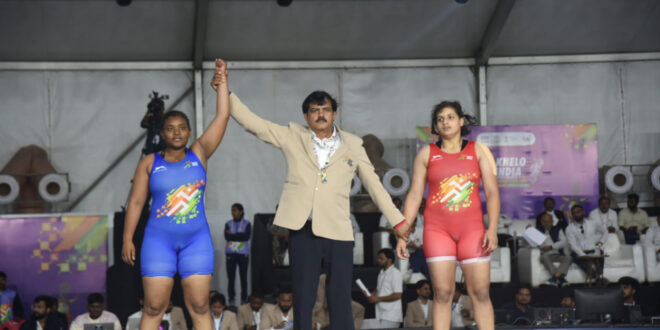 खेलो इंडिया ट्राइबल गेम्स 2026 : कुश्ती स्पर्धा के तीसरे दिन भी जारी रहा मुकाबले का रोमांच….