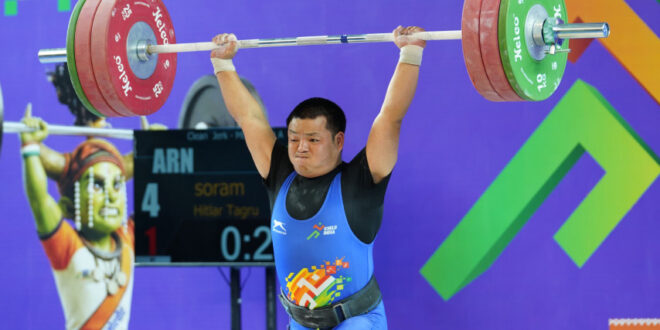 खेलो इंडिया ट्राइबल गेम्स 2026 : भारत्तोलन पुरुष 88 किग्रा वर्ग में अरुणाचल के रुबा ताडु बने चैंपियन…