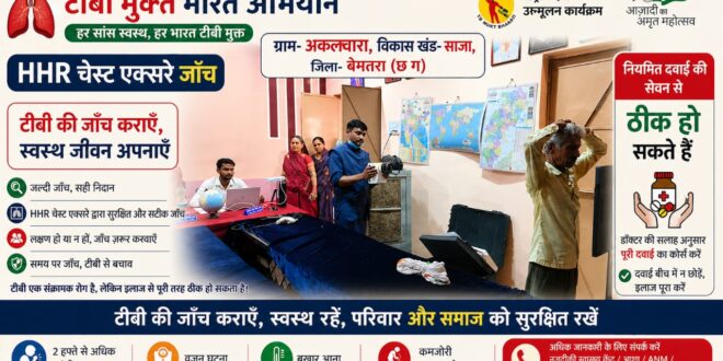 साजा ब्लॉक क्षेत्र देवकर एवं अकलवारा में टी बी उन्मूलन हेतु निक्षय निरामय फेस 0.2 अंतर्गत शिविर का हुआ सफल आयोजन