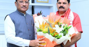 मुख्यमंत्री विष्णुदेव साय से केंद्रीय कोयला एवं खान राज्य मंत्री सतीश चंद्र दुबे ने की सौजन्य मुलाकात…