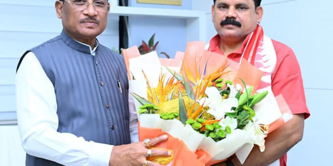 मुख्यमंत्री विष्णुदेव साय से केंद्रीय कोयला एवं खान राज्य मंत्री सतीश चंद्र दुबे ने की सौजन्य मुलाकात…