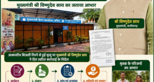 मुख्यमंत्री कैंप कार्यालय बगिया की त्वरित पहल से आकाशीय बिजली से मृत व्यक्ति के परिजनों को मिली 4 लाख रुपये की आर्थिक सहायता, पीड़ित परिवार ने मुख्यमंत्री के प्रति जताया आभार……