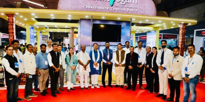 ट्रैवल एंड टूरिज्म फेयर कोलकाता-2026 में ‘बेस्ट डेकोरेशन ऑफ स्टॉल एंड अपीयरेंस’ सम्मान से बढ़ी प्रदेश की प्रतिष्ठा, 21 राज्यों के बीच छत्तीसगढ़ टूरिज्म बोर्ड के अभिनव पवेलियन को मिला राष्ट्रीय सम्मान…..