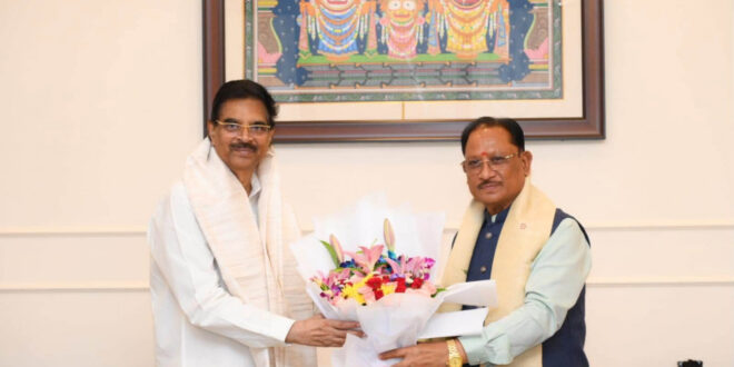 मुख्यमंत्री विष्णु देव साय ने ओडिशा के राज्यपाल डॉ. हरि बाबू कंभमपति से की शिष्टाचार भेंट….