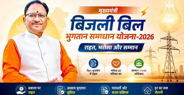 31 दिसम्बर 2026 तक बढ़ी मुख्यमंत्री बिजली बिल भुगतान समाधान योजना की अवधि, राजनांदगांव क्षेत्र में 65 हजार से अधिक उपभोक्ताओं को 19.46 करोड़ की राहत……